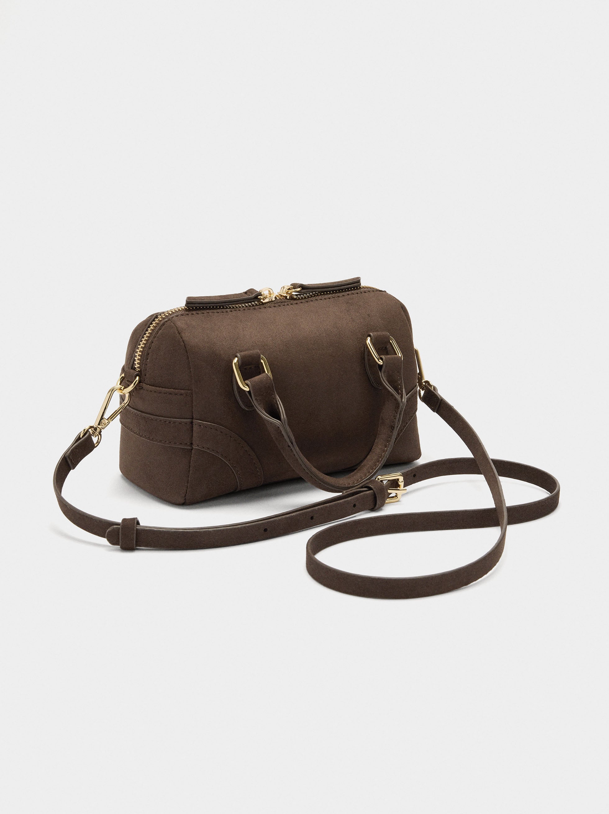 Bolso Tote Efecto Piel Con Colgante