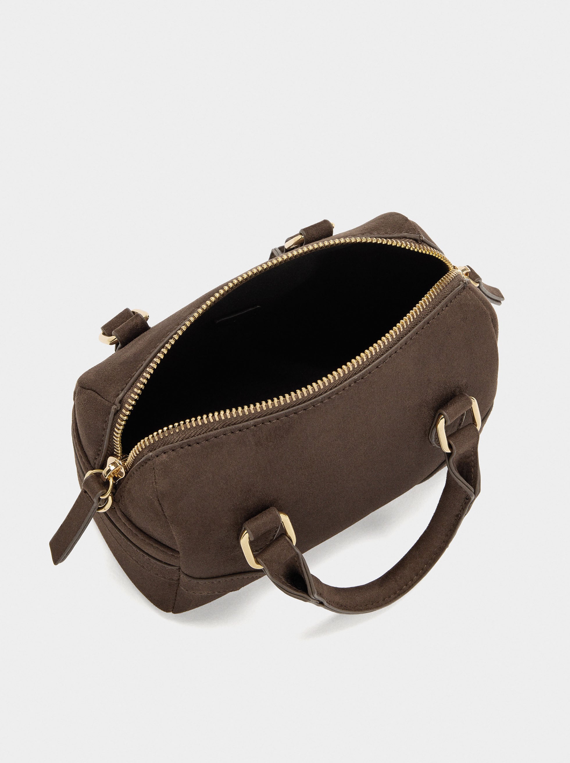 Bolso Tote Efecto Piel Con Colgante