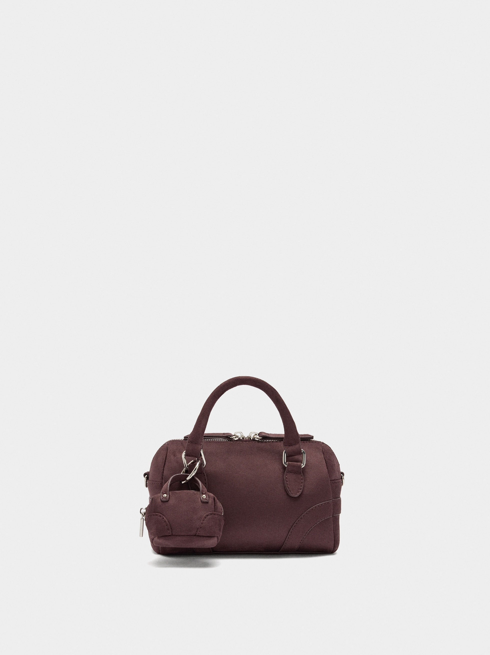Bolso Tote Efecto Piel Con Colgante