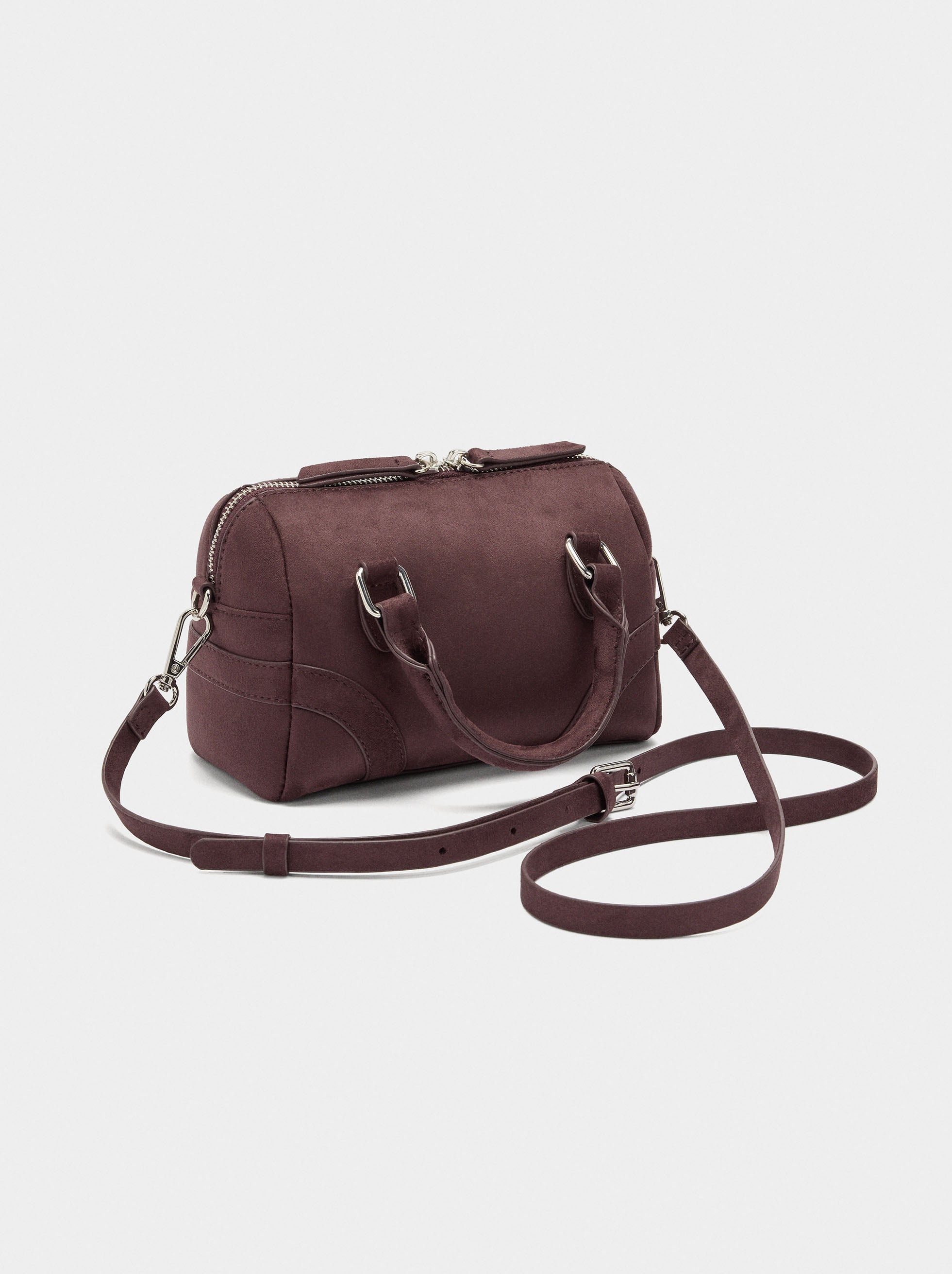 Bolso Tote Efecto Piel Con Colgante