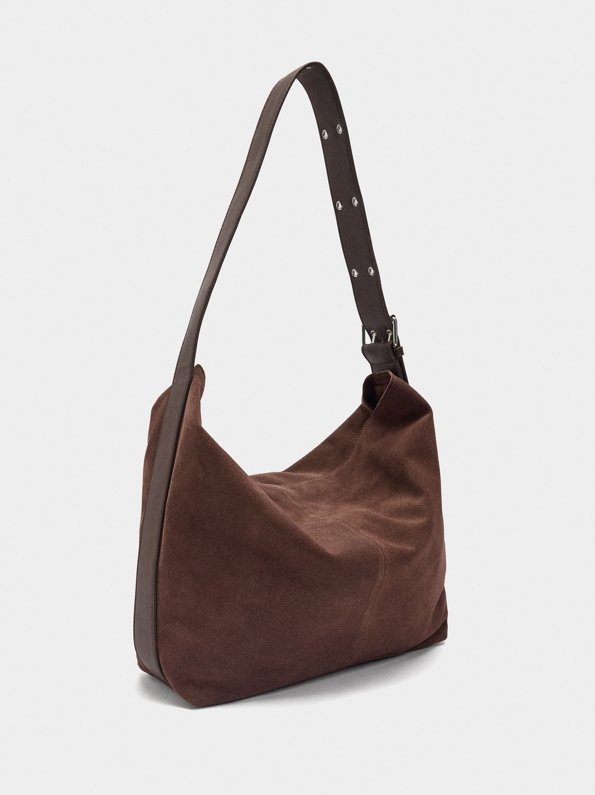 Bolso De Hombro De Piel Serraje L