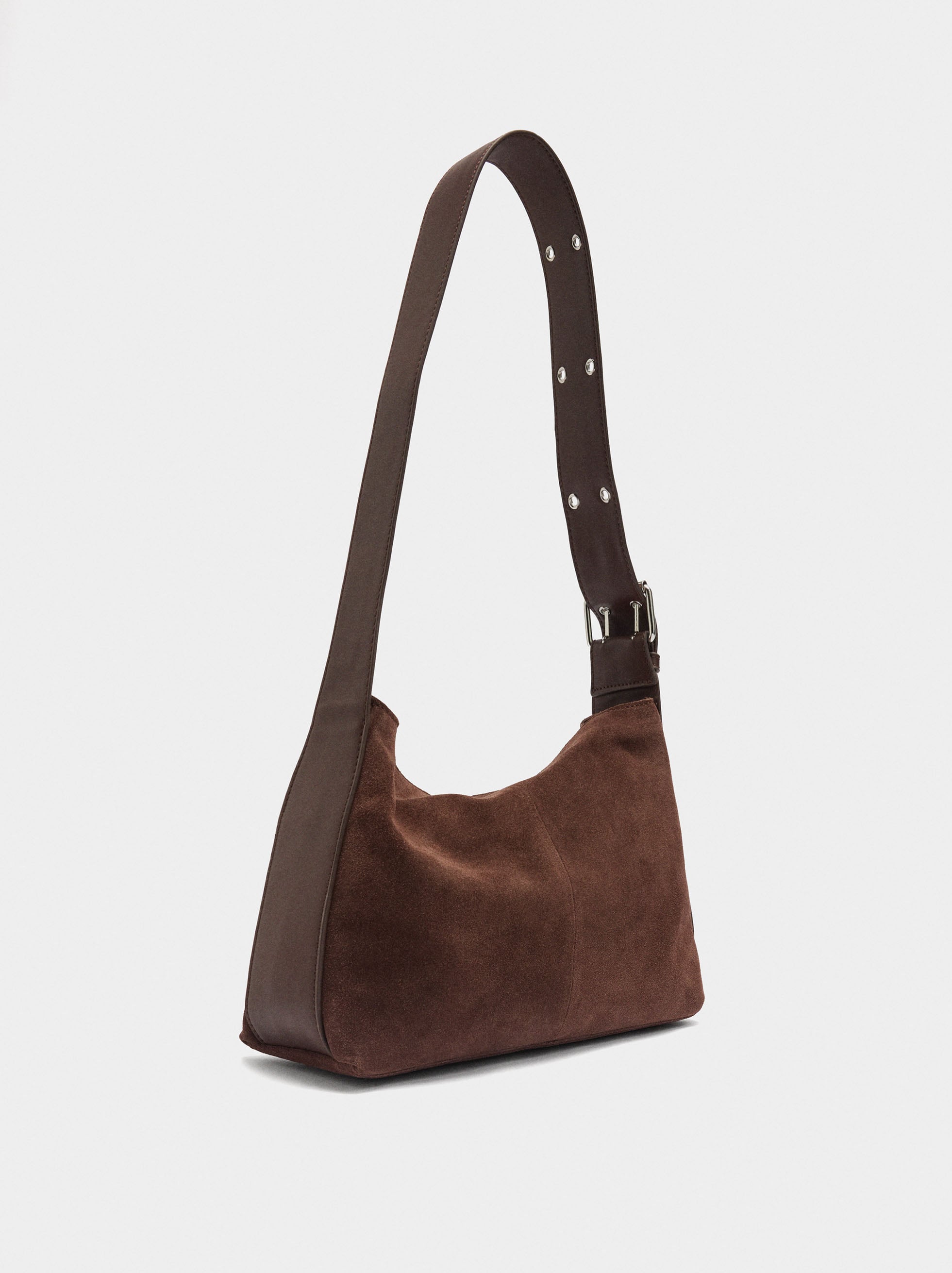 Bolso De Hombro De Piel Serraje M