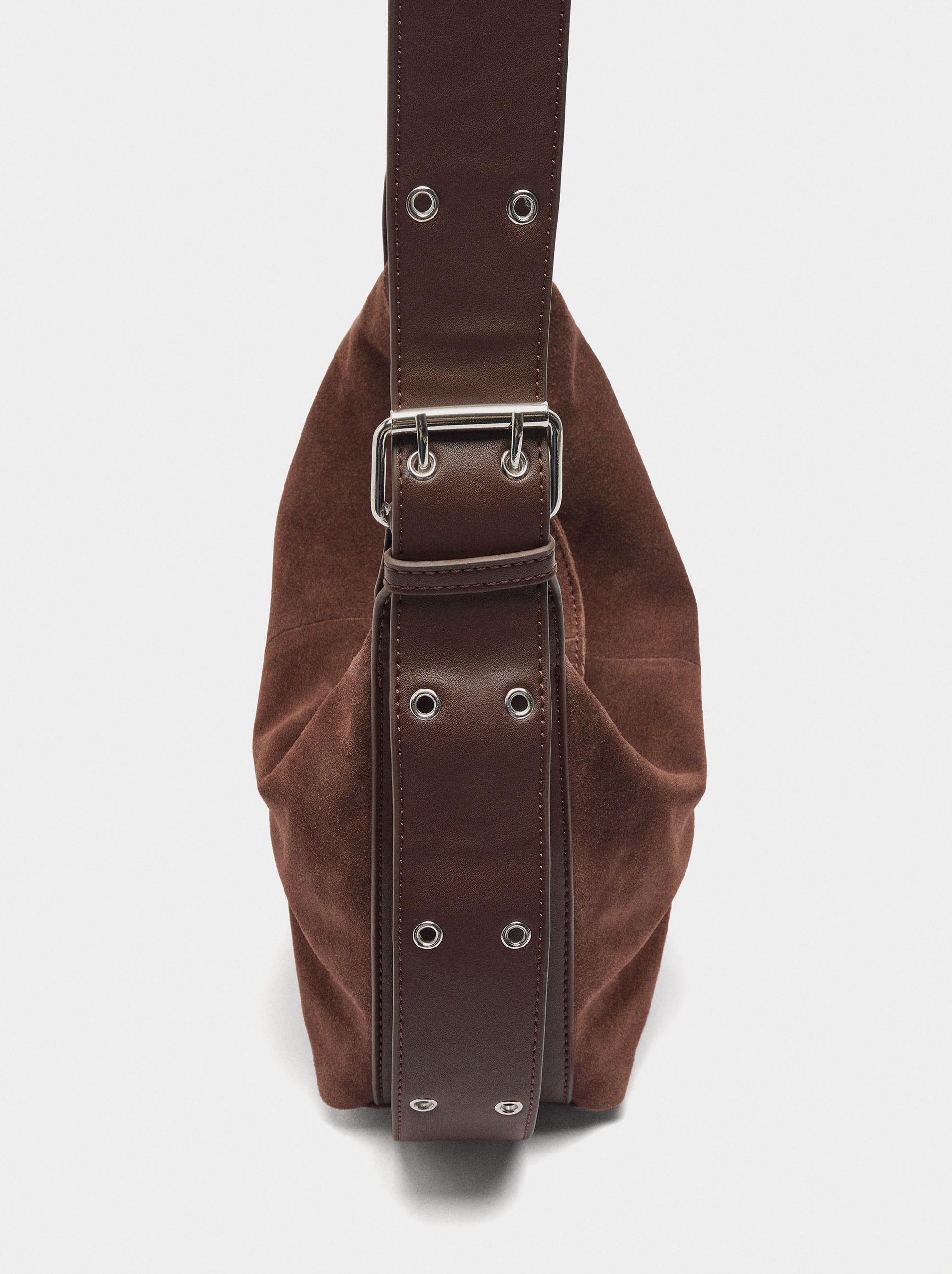 Bolso De Hombro De Piel Serraje M