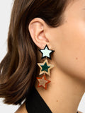 Pendientes Largos Con Estrellas Multicolor
