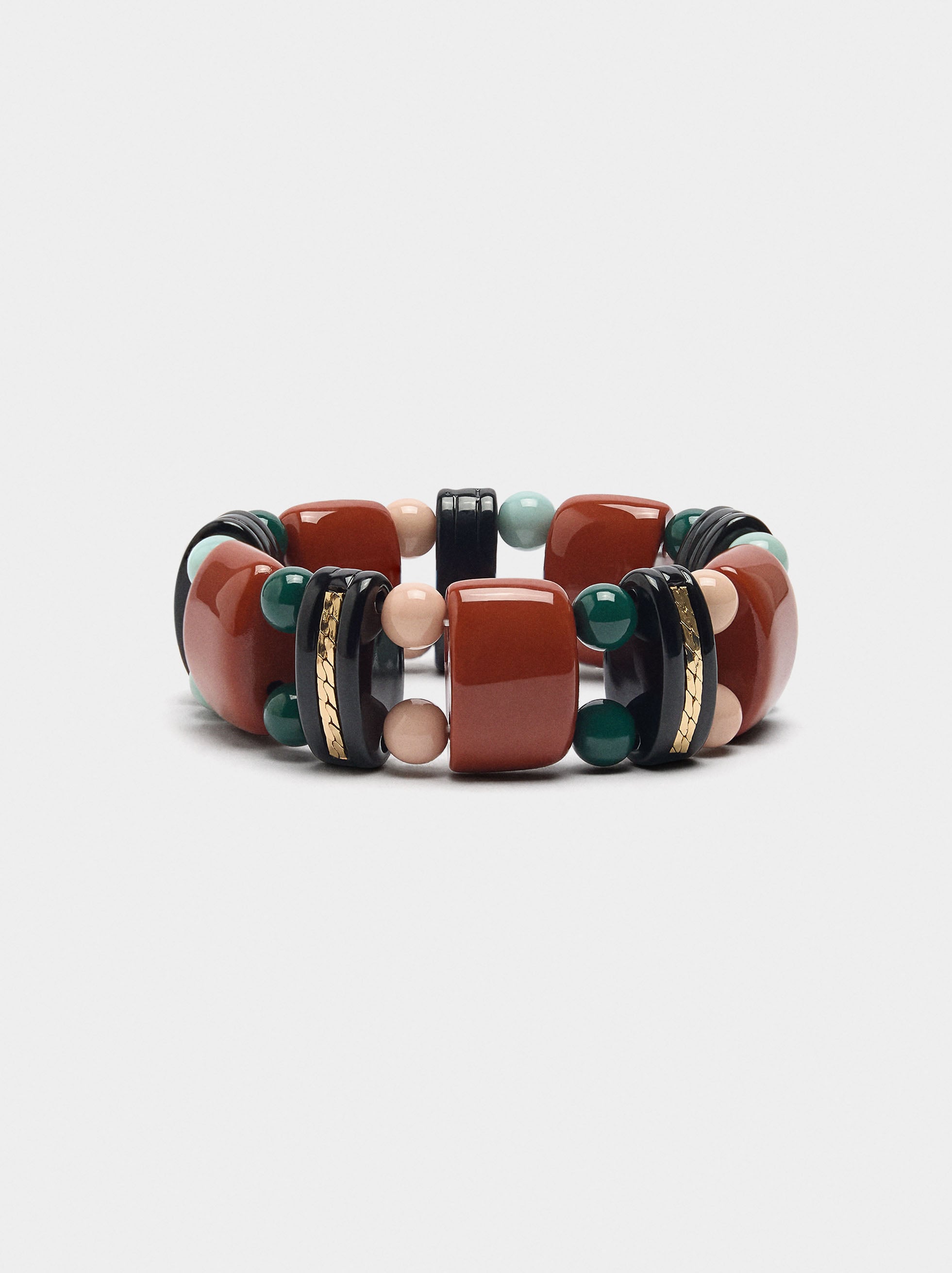 Pulsera Elástica Con Cuentas De Resina