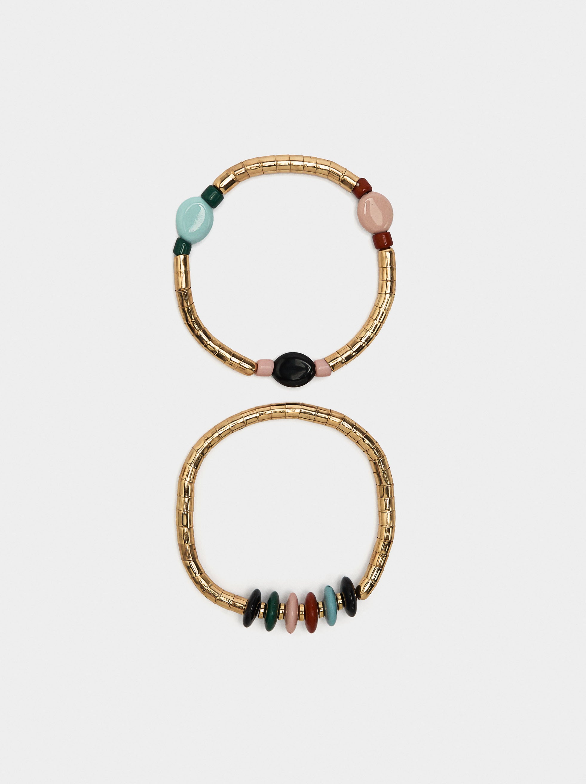 Set De Pulseras Elásticas Con Cuentas