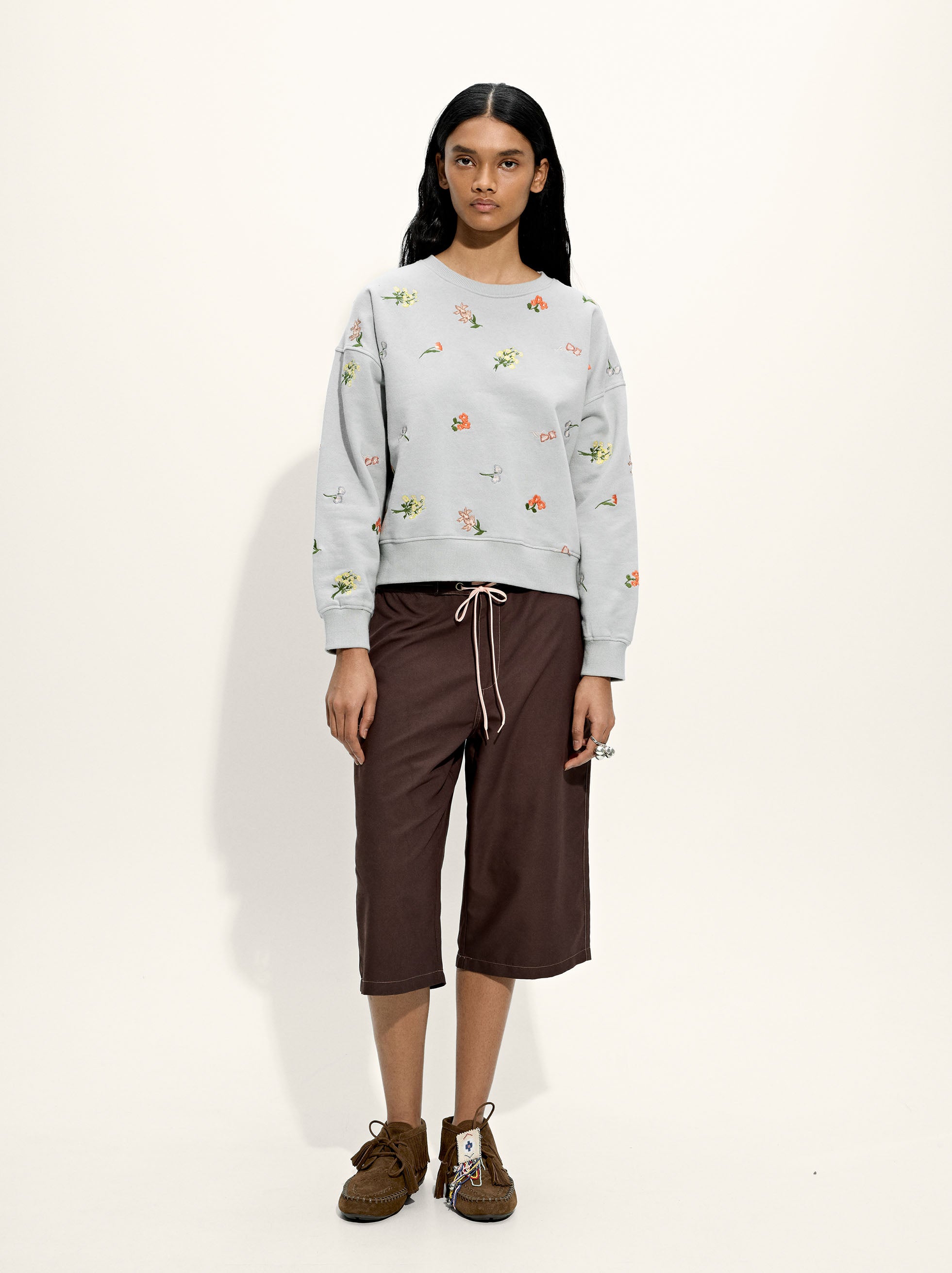 Sudadera Con Bordados 100% Algodón
