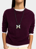 Collar De Cordón Con Colgante De Mariposa