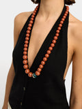 Collar Largo Con Cuentas De Resina