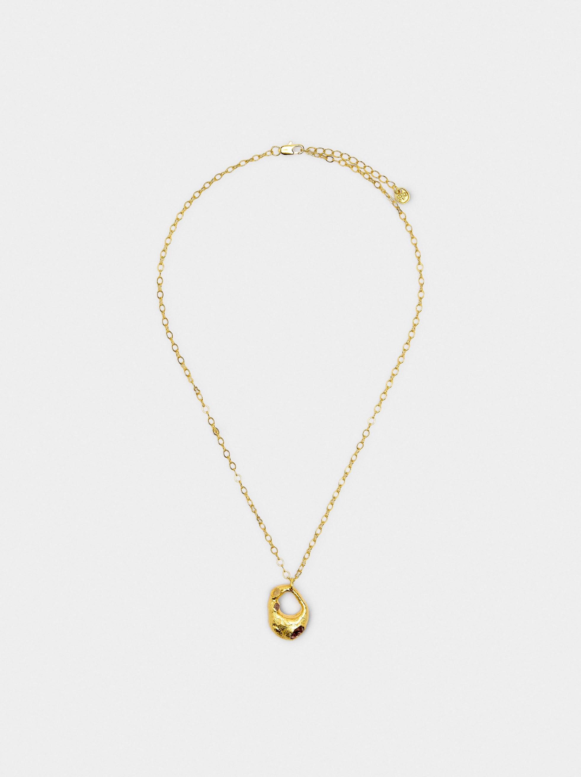 Collar Colgante De Aro Con Piedras - Baño De Oro 18k