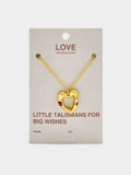 Collar Colgante De Corazón Con Piedras - Baño De Oro 18k