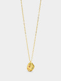 Collar Colgante Ovalado Con Piedras - Baño De Oro 18k