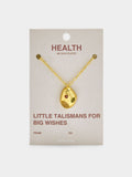 Collar Colgante Ovalado Con Piedras - Baño De Oro 18k