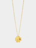 Collar Colgante Trébol Con Piedras - Baño De Oro 18k