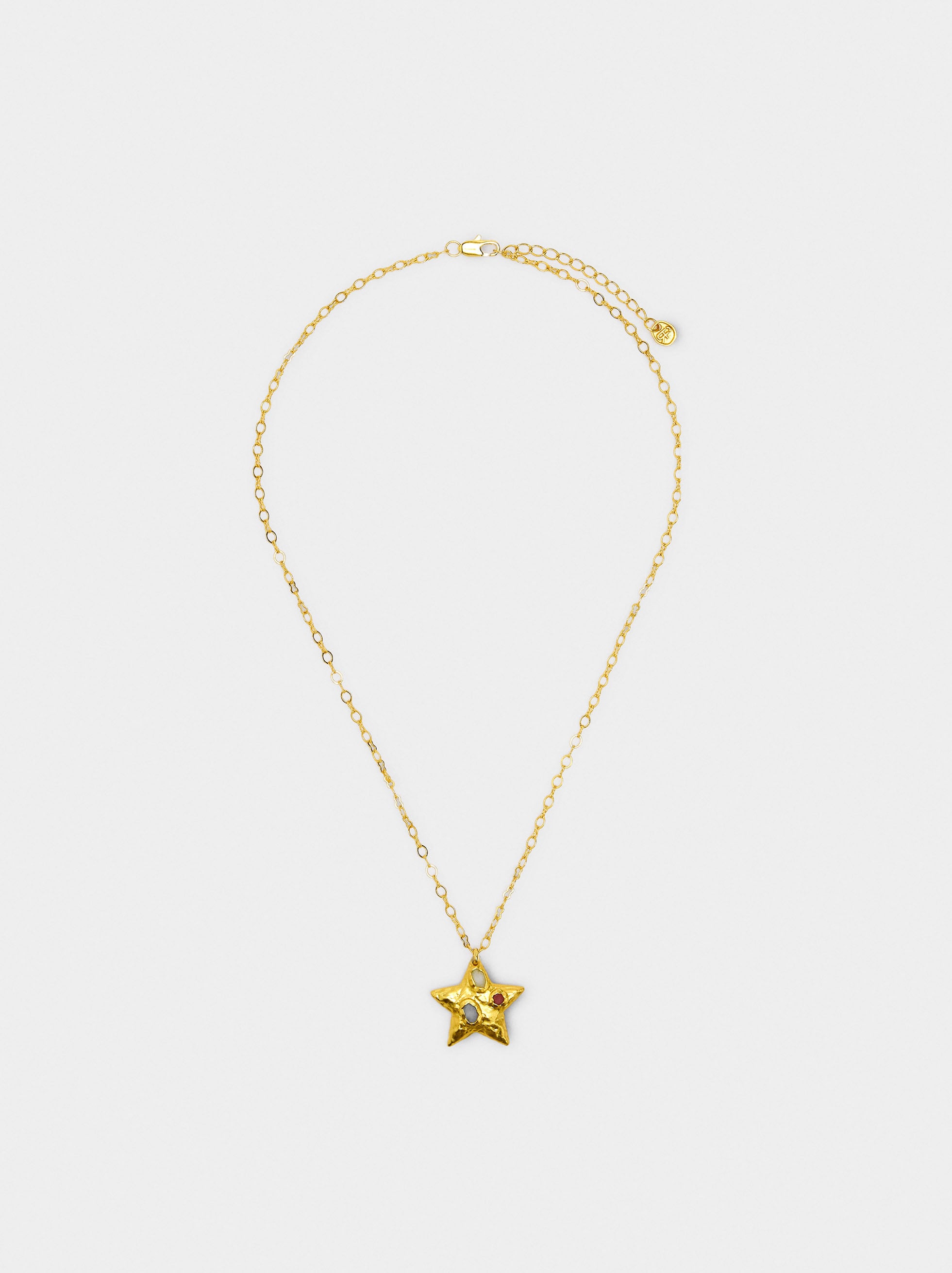 Collar Colgante Estrella Con Piedras - Baño De Oro 18k