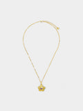 Collar Colgante Flor Con Piedra - Baño De Oro 18k