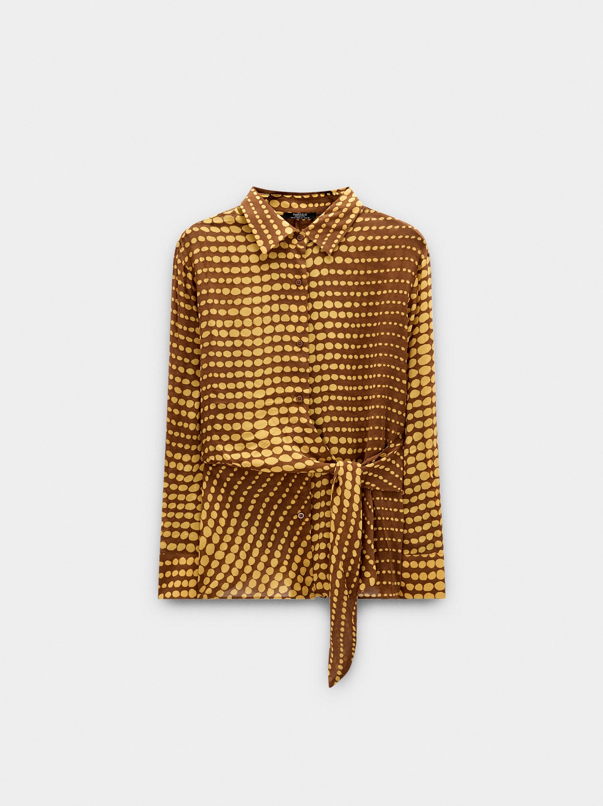 Camisa Estampada Con Nudo