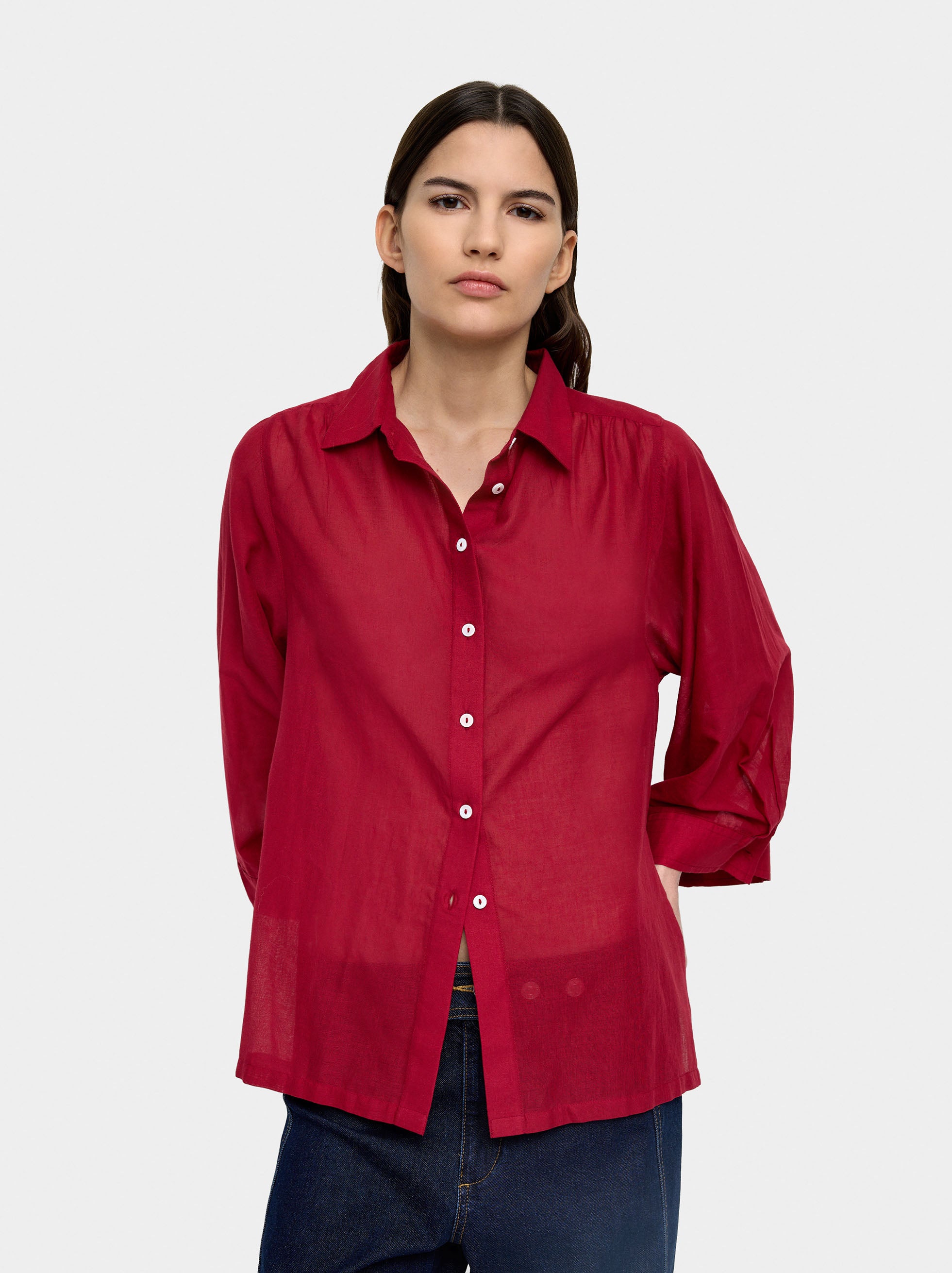 Camisa Semitransparente 100% Algodón