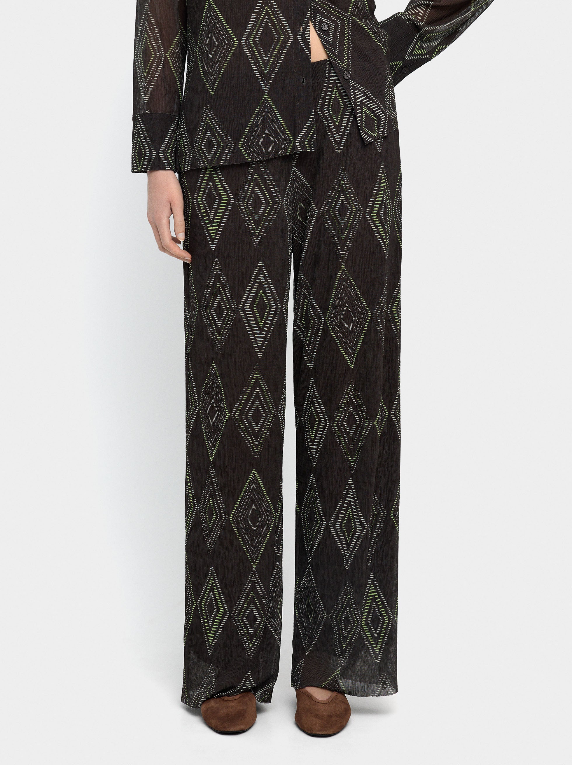 Pantalón Estampado De Rombos