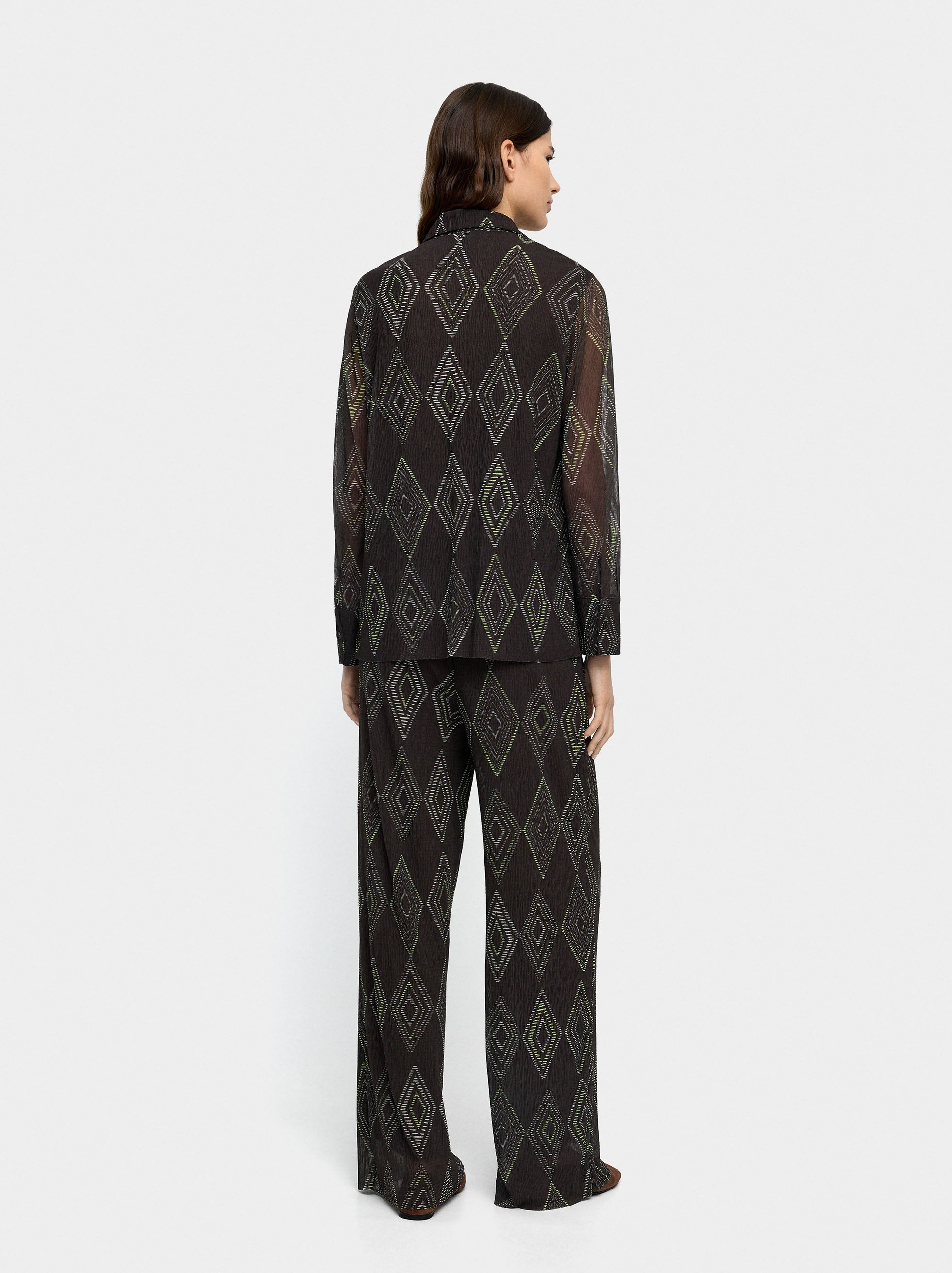 Camisa Con Estampado De Rombos