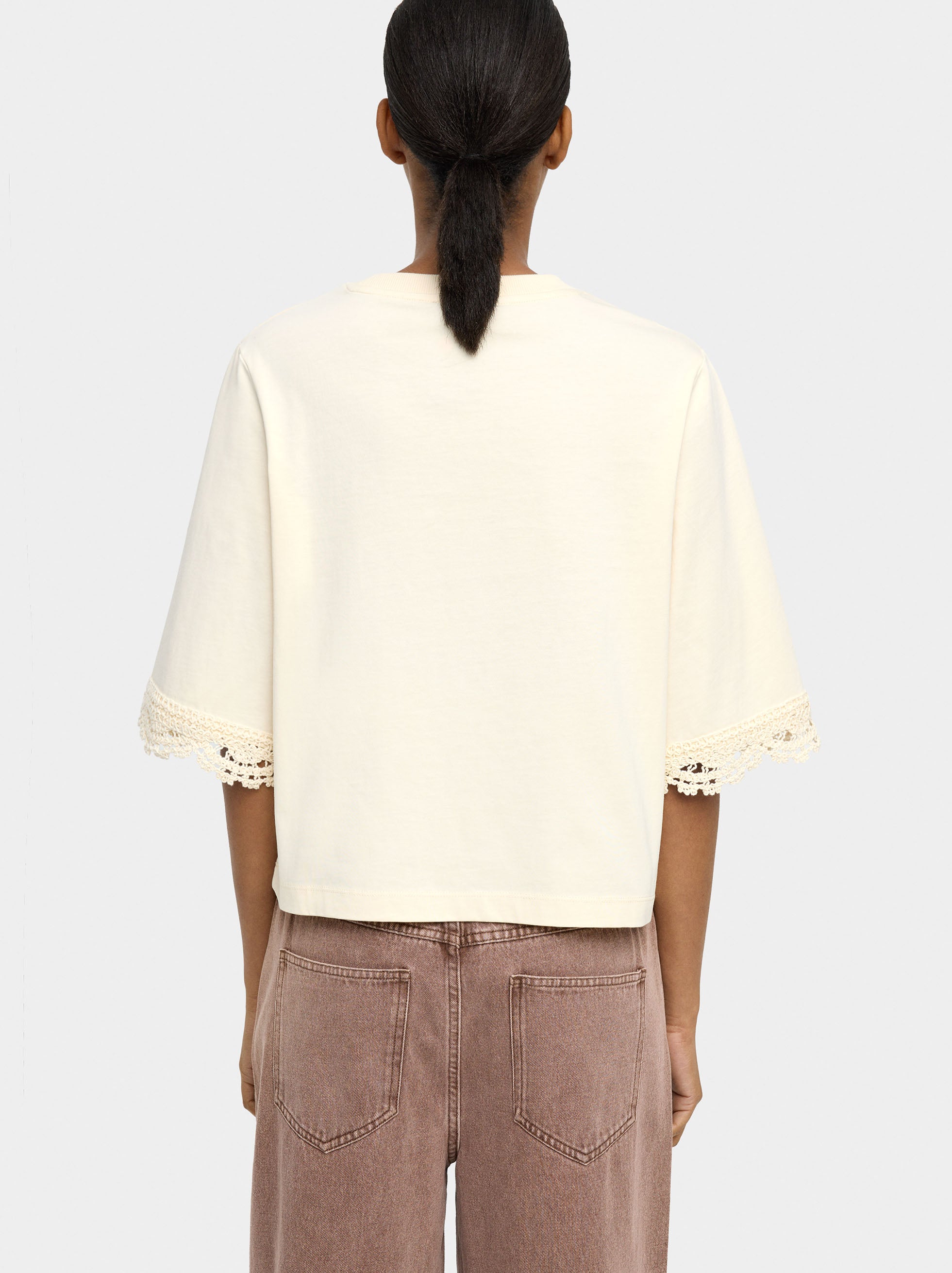 Blusa Con Detalles Crochet 100% Algodón