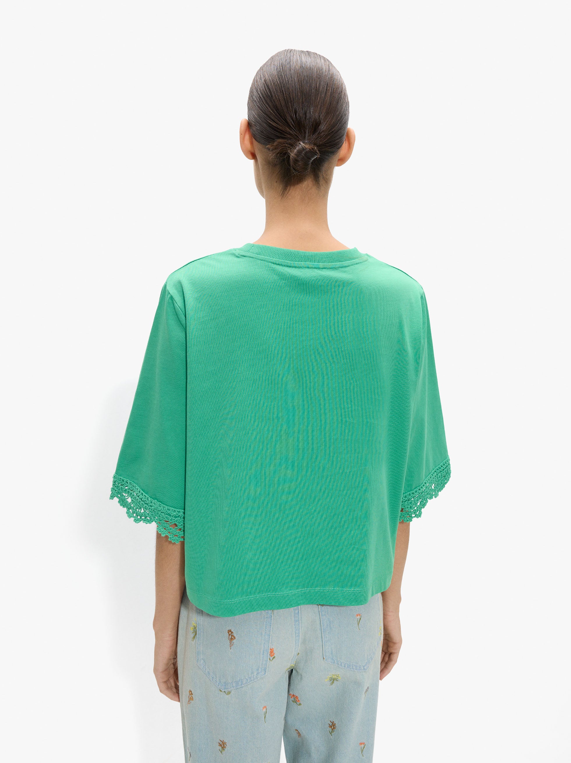 Blusa Con Detalles Crochet 100% Algodón