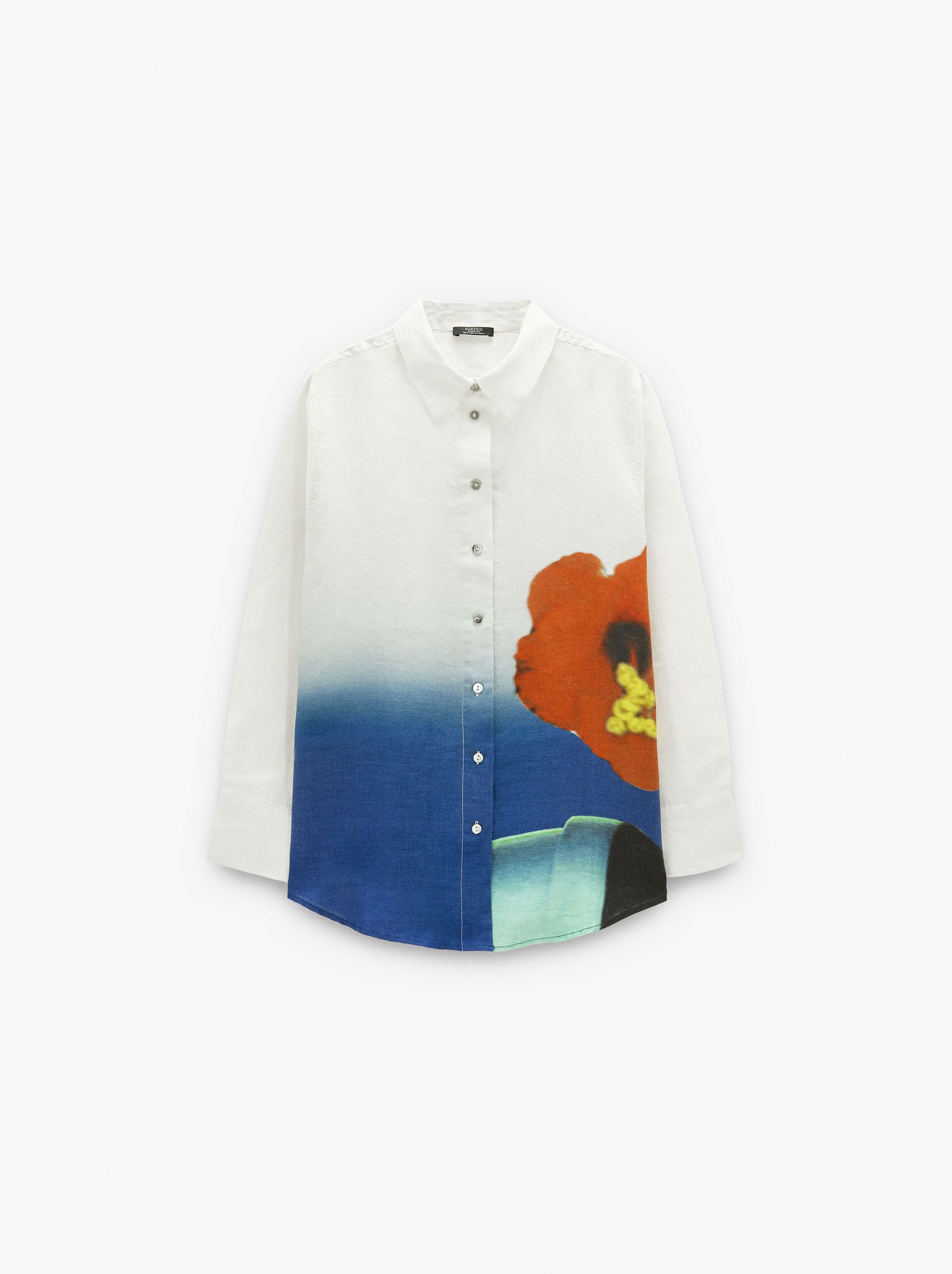Camisa Estampada 100% Lino