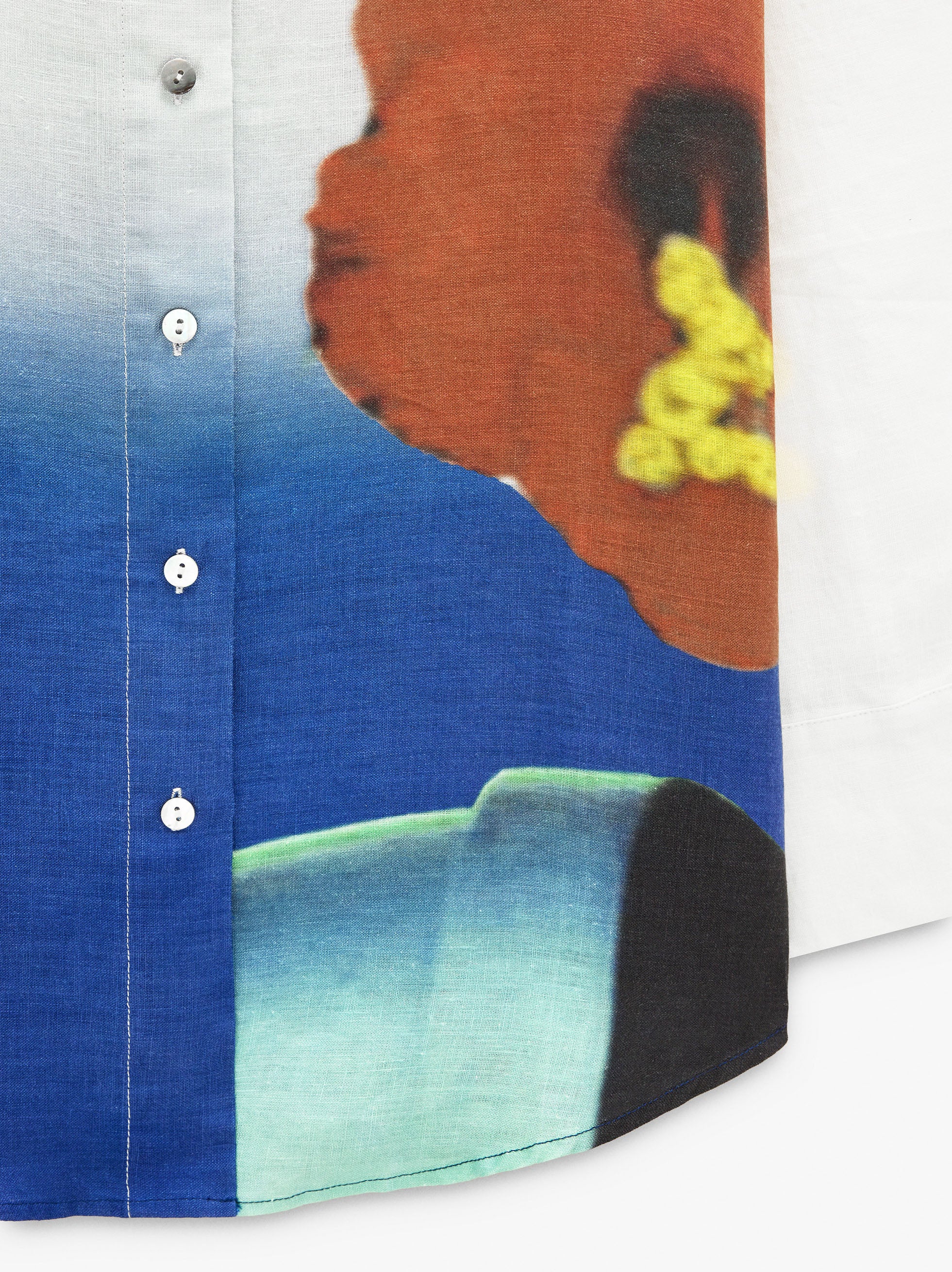 Camisa Estampada 100% Lino