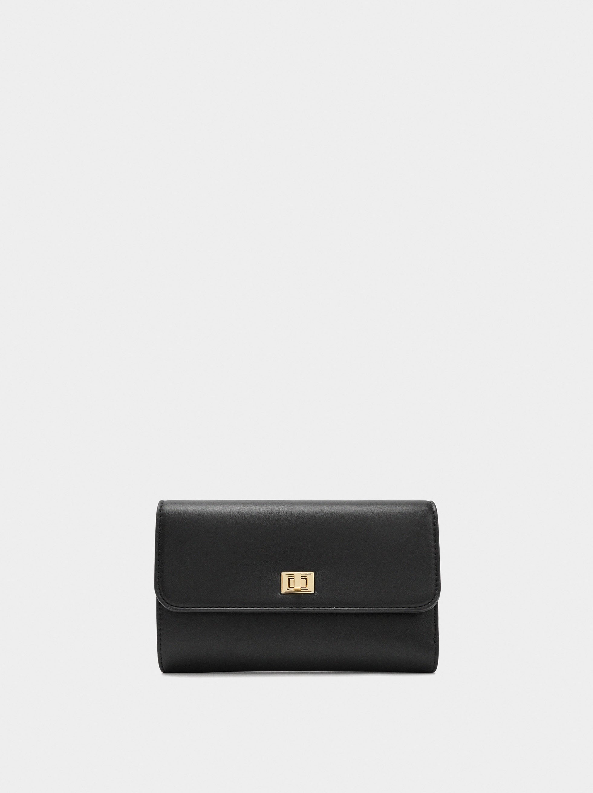 Cartera Lisa Con Solapa