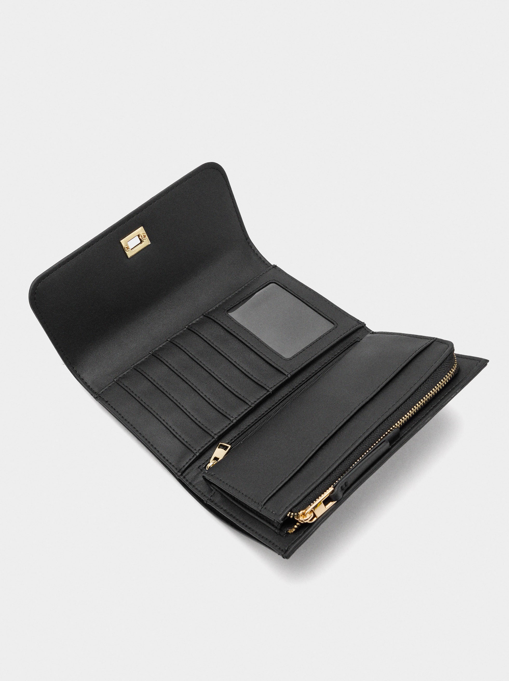 Cartera Lisa Con Solapa