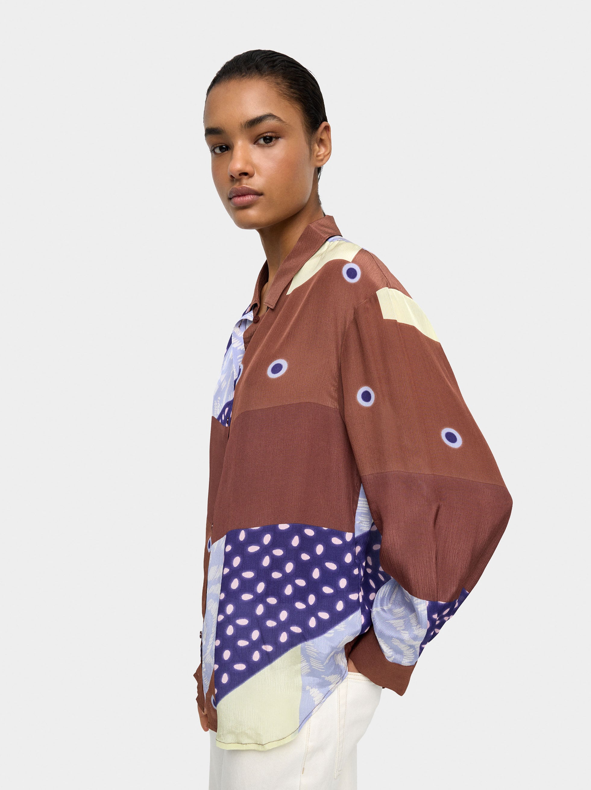 Camisa Fluida Con Estampado