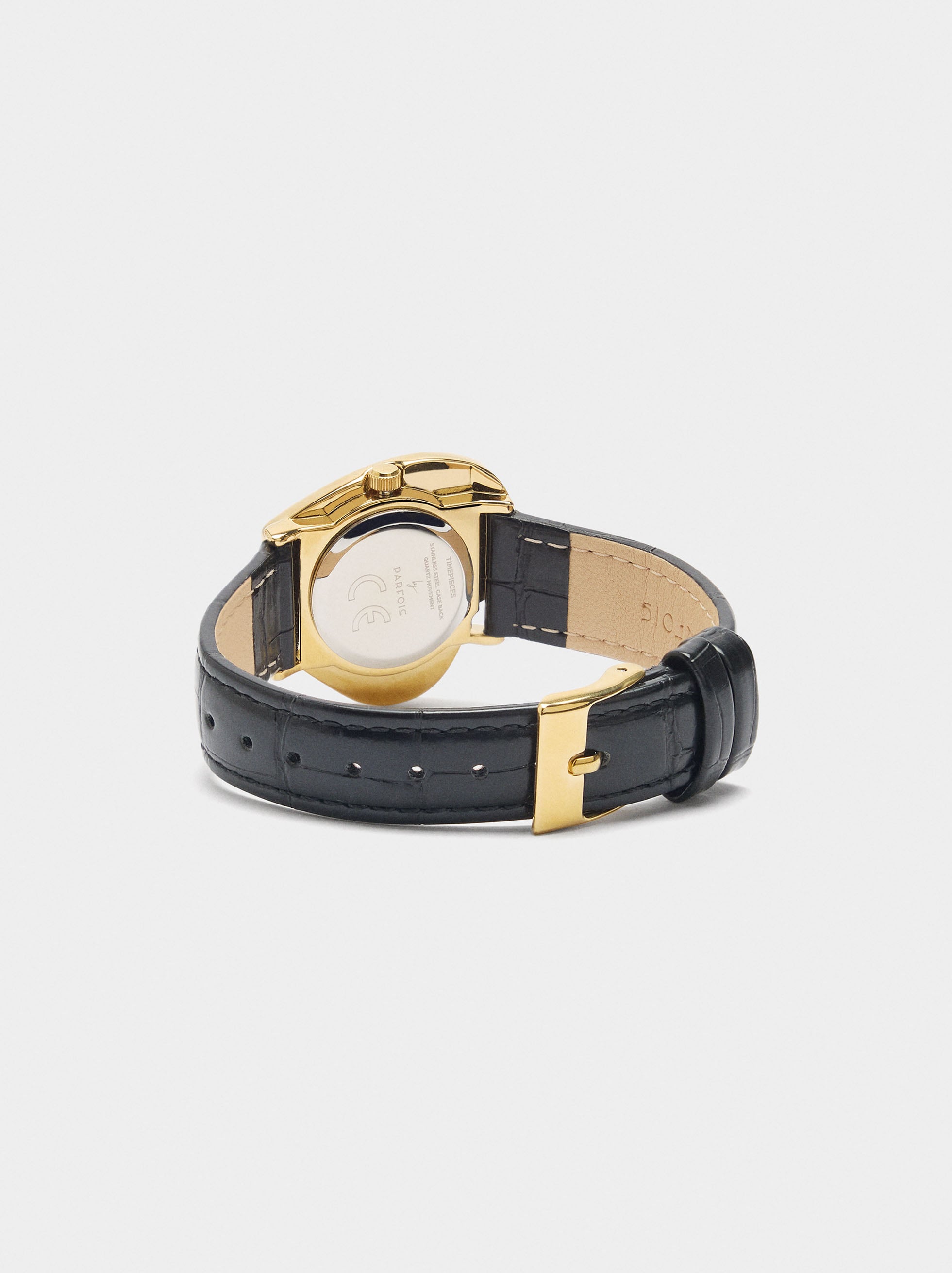 Reloj De Corazón Con Pulsera Efecto Piel