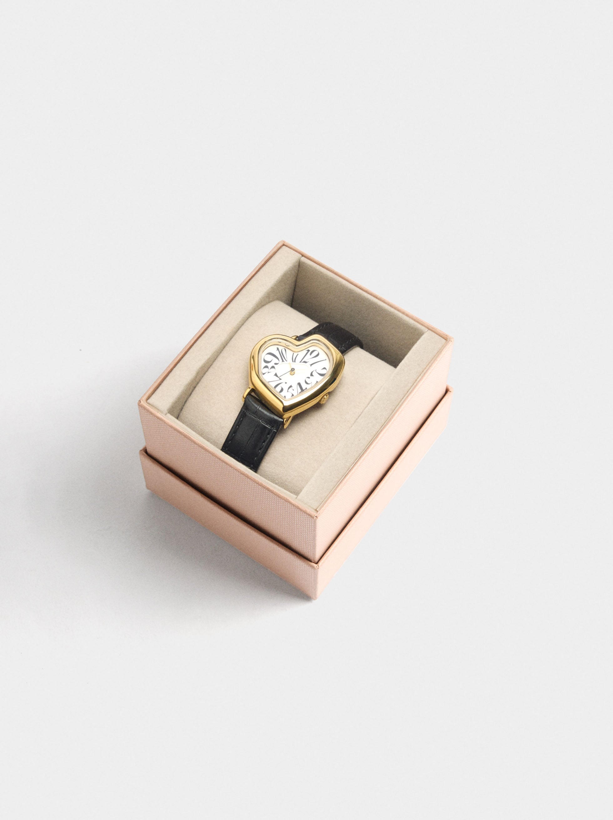 Reloj De Corazón Con Pulsera Efecto Piel