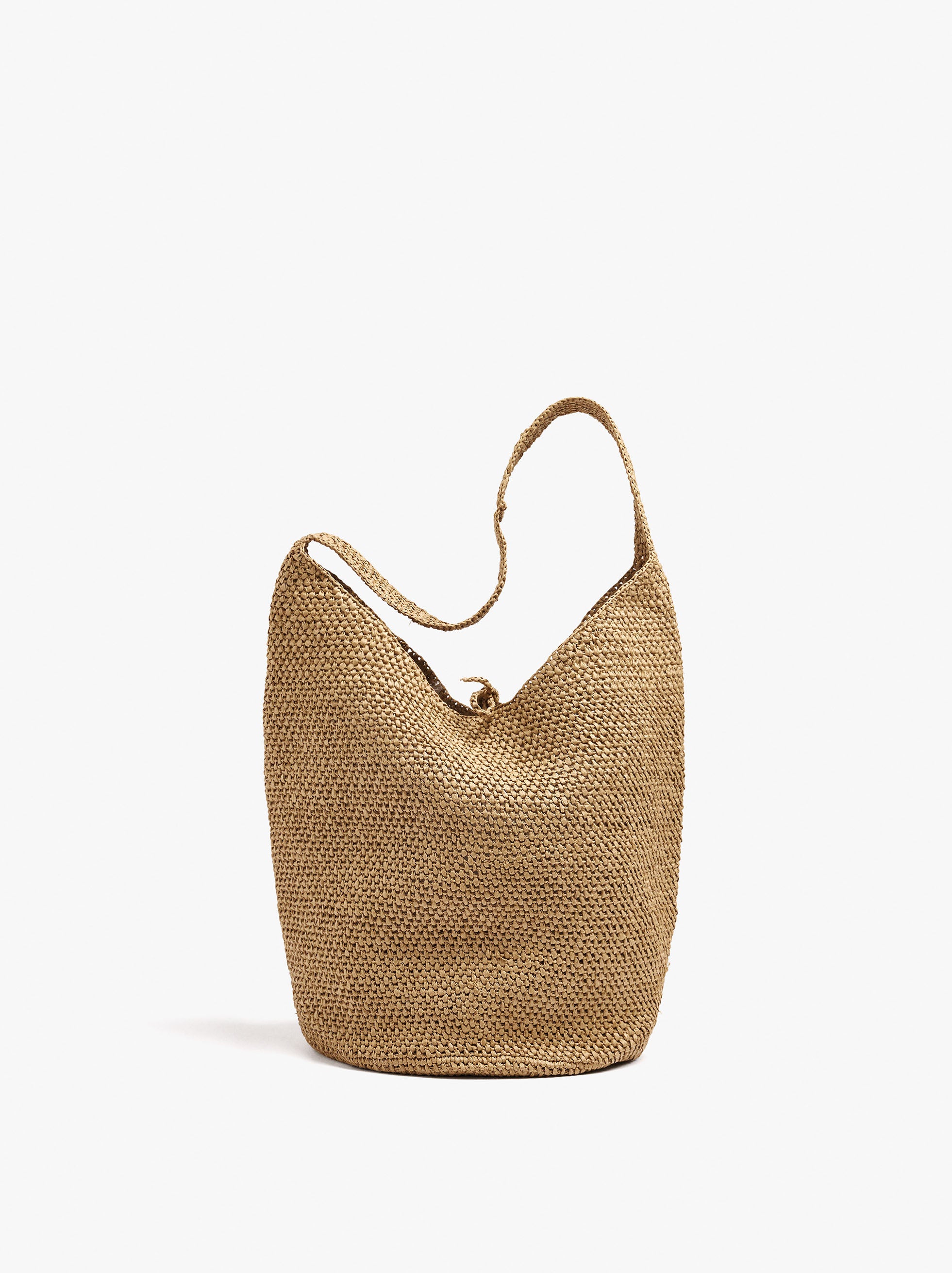 Bolso De Hombro Efecto Rafia