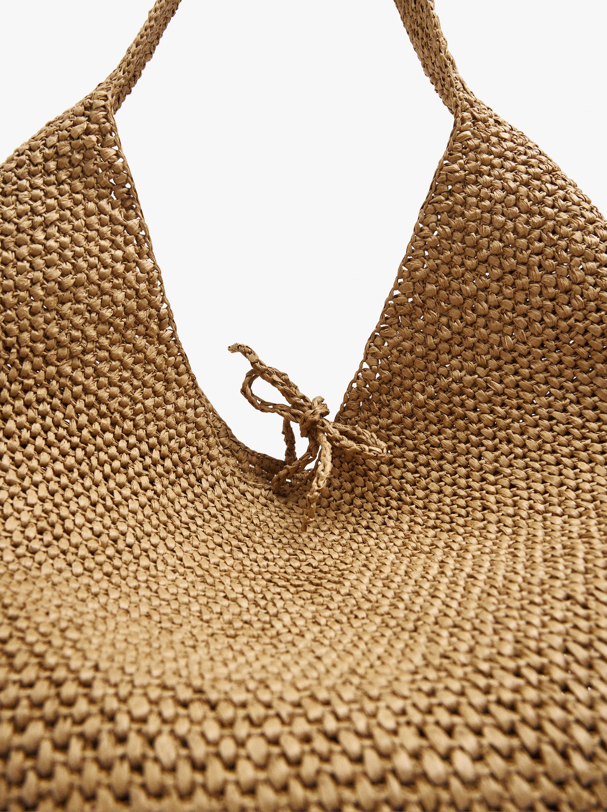 Bolso De Hombro Efecto Rafia