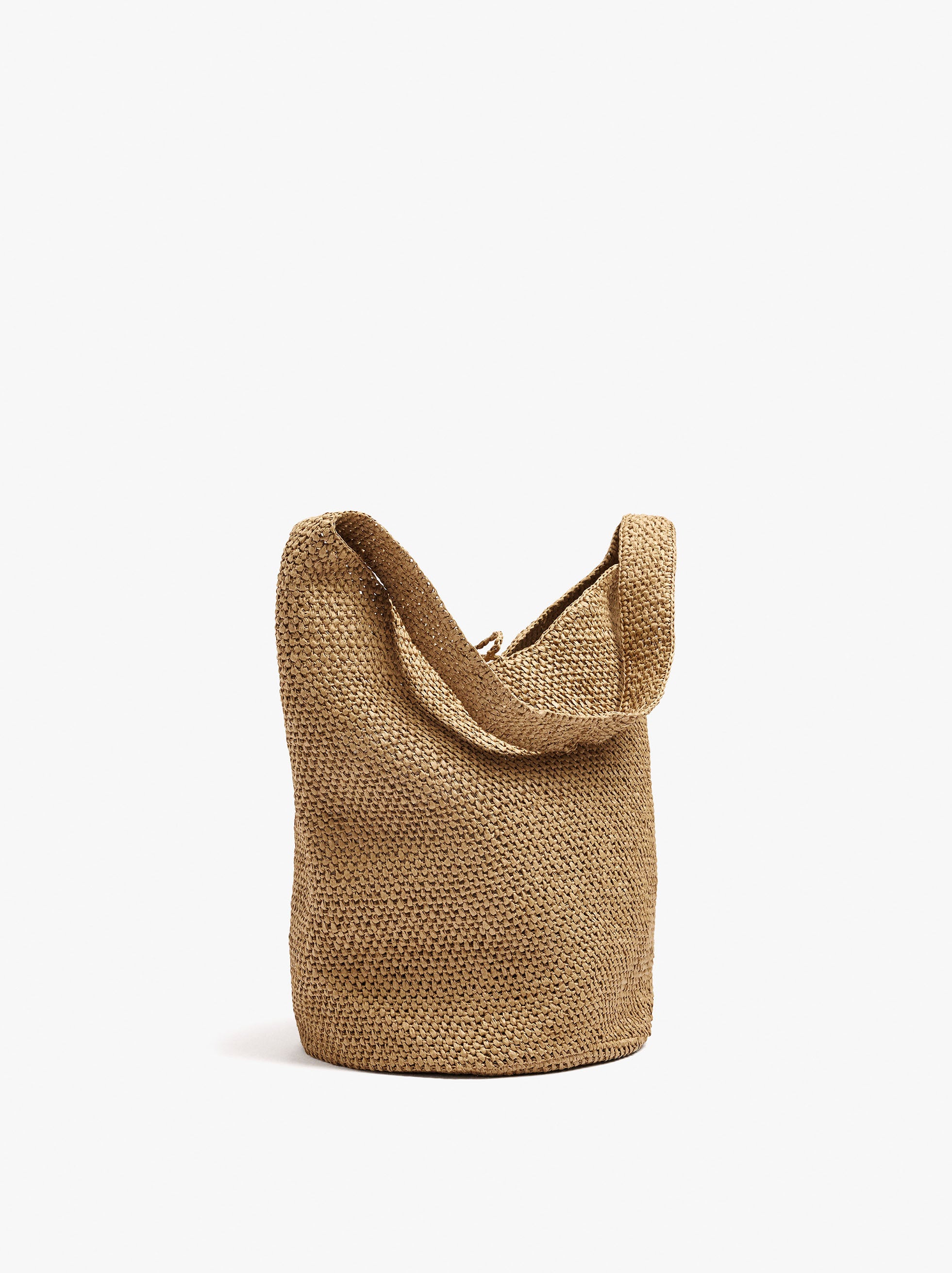 Bolso De Hombro Efecto Rafia