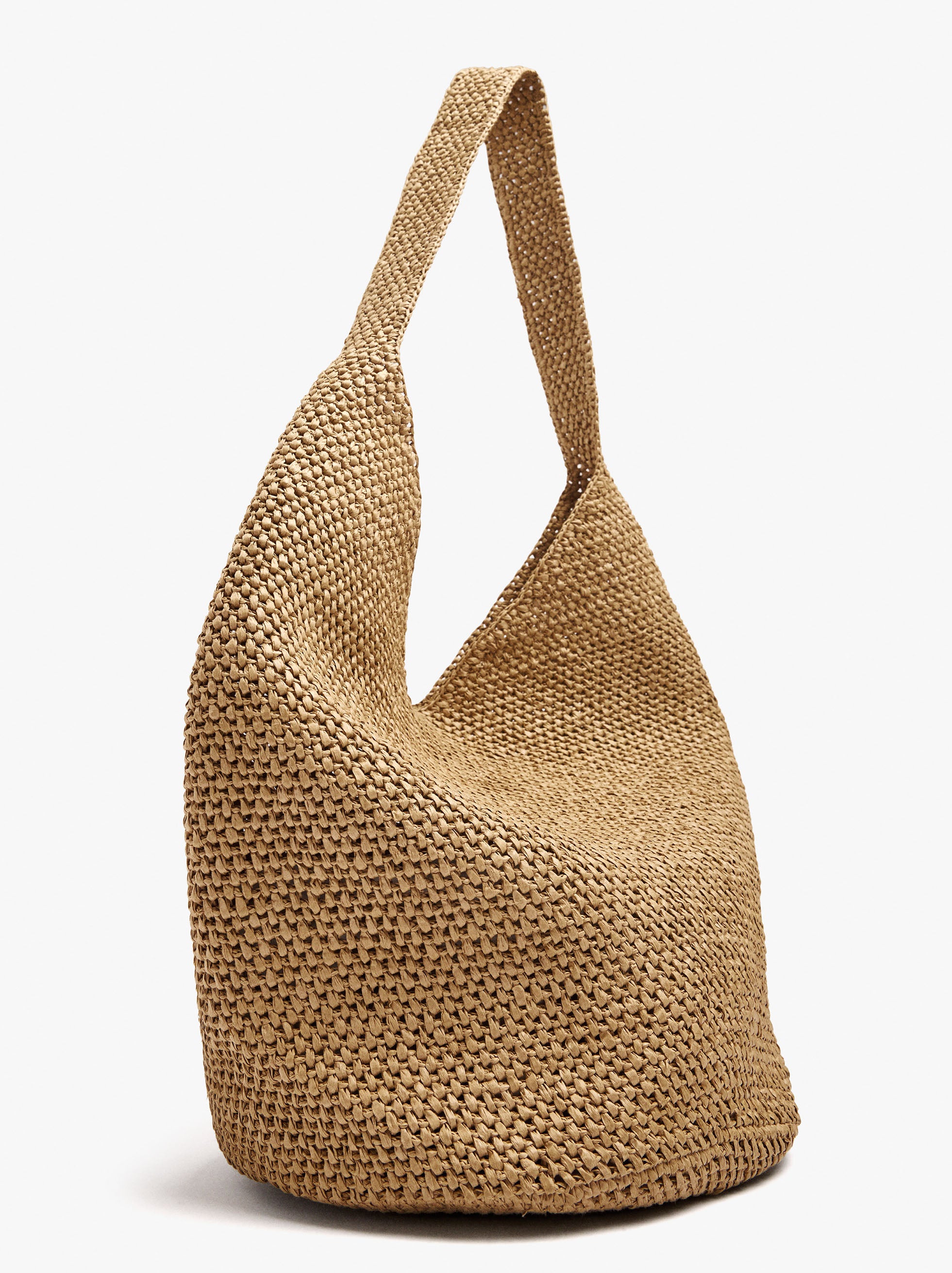 Bolso De Hombro Efecto Rafia