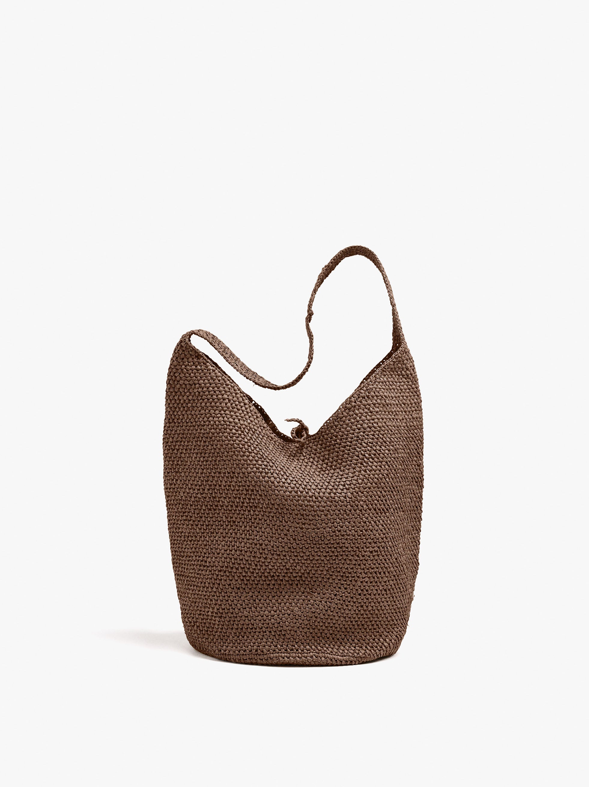 Bolso De Hombro Efecto Rafia