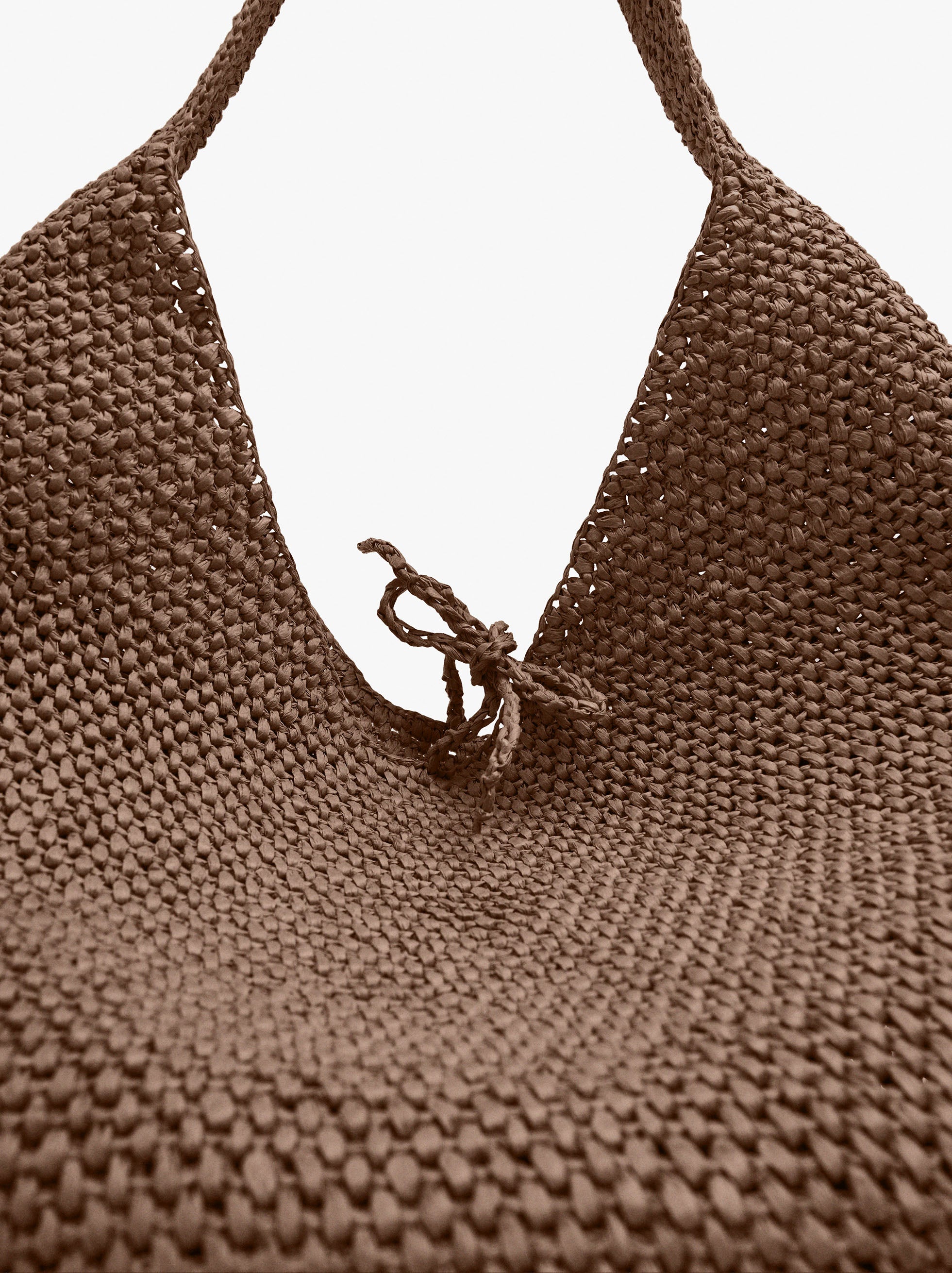 Bolso De Hombro Efecto Rafia