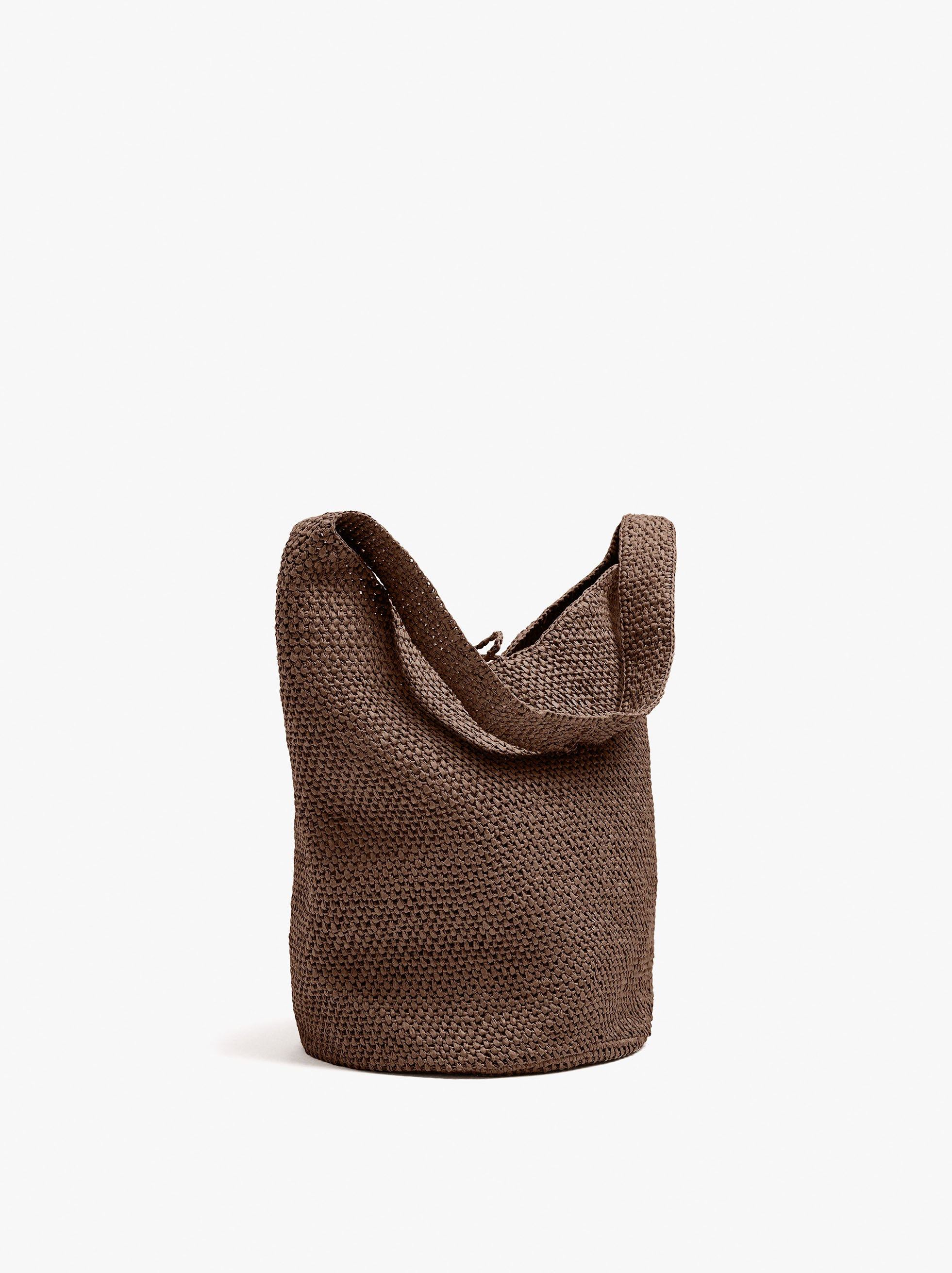 Bolso De Hombro Efecto Rafia