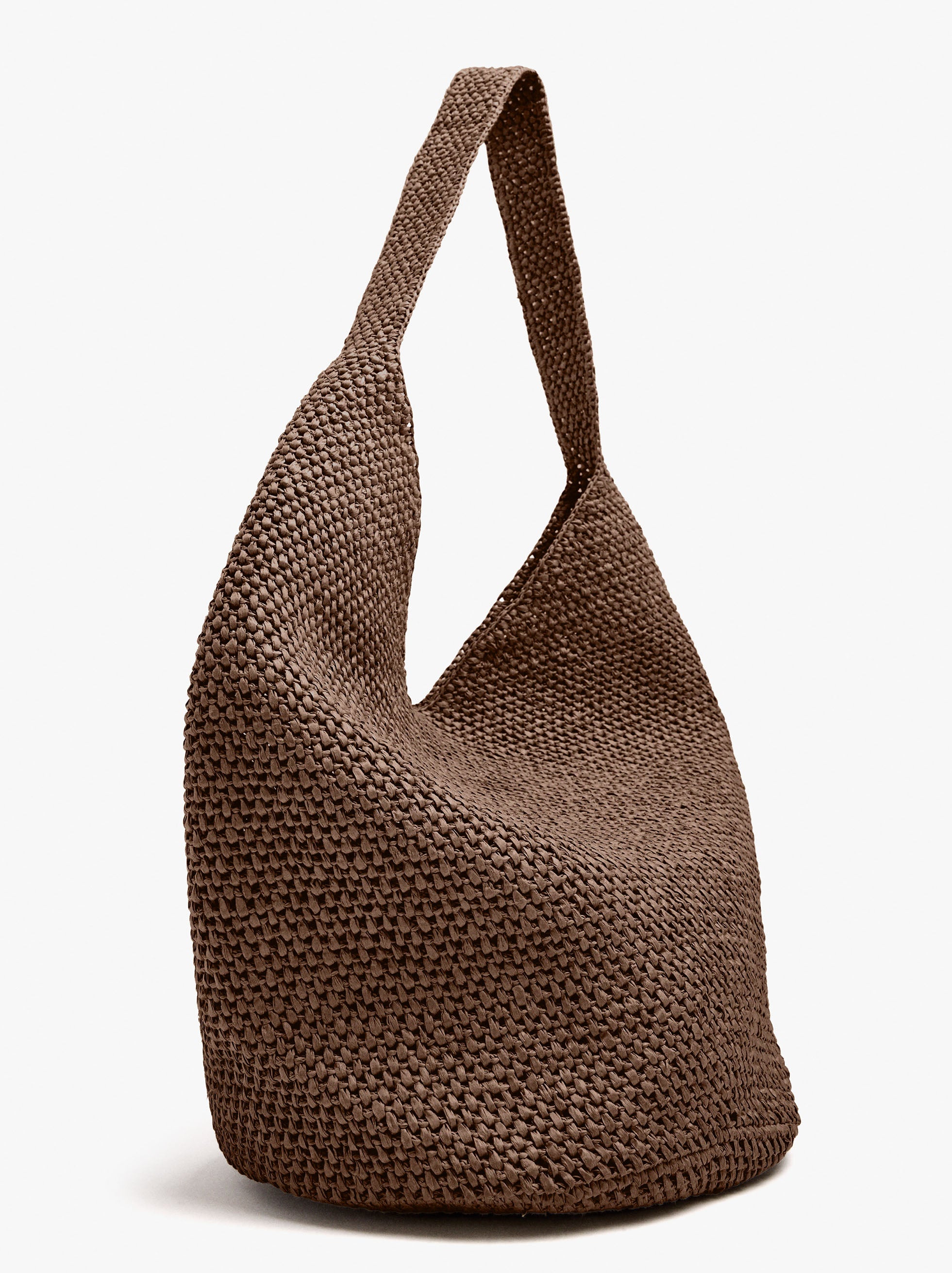 Bolso De Hombro Efecto Rafia