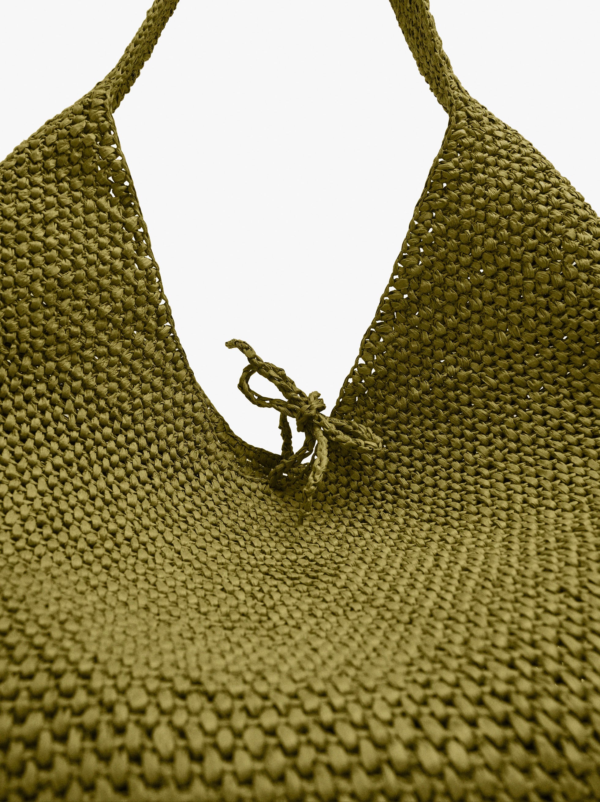 Bolso De Hombro Efecto Rafia
