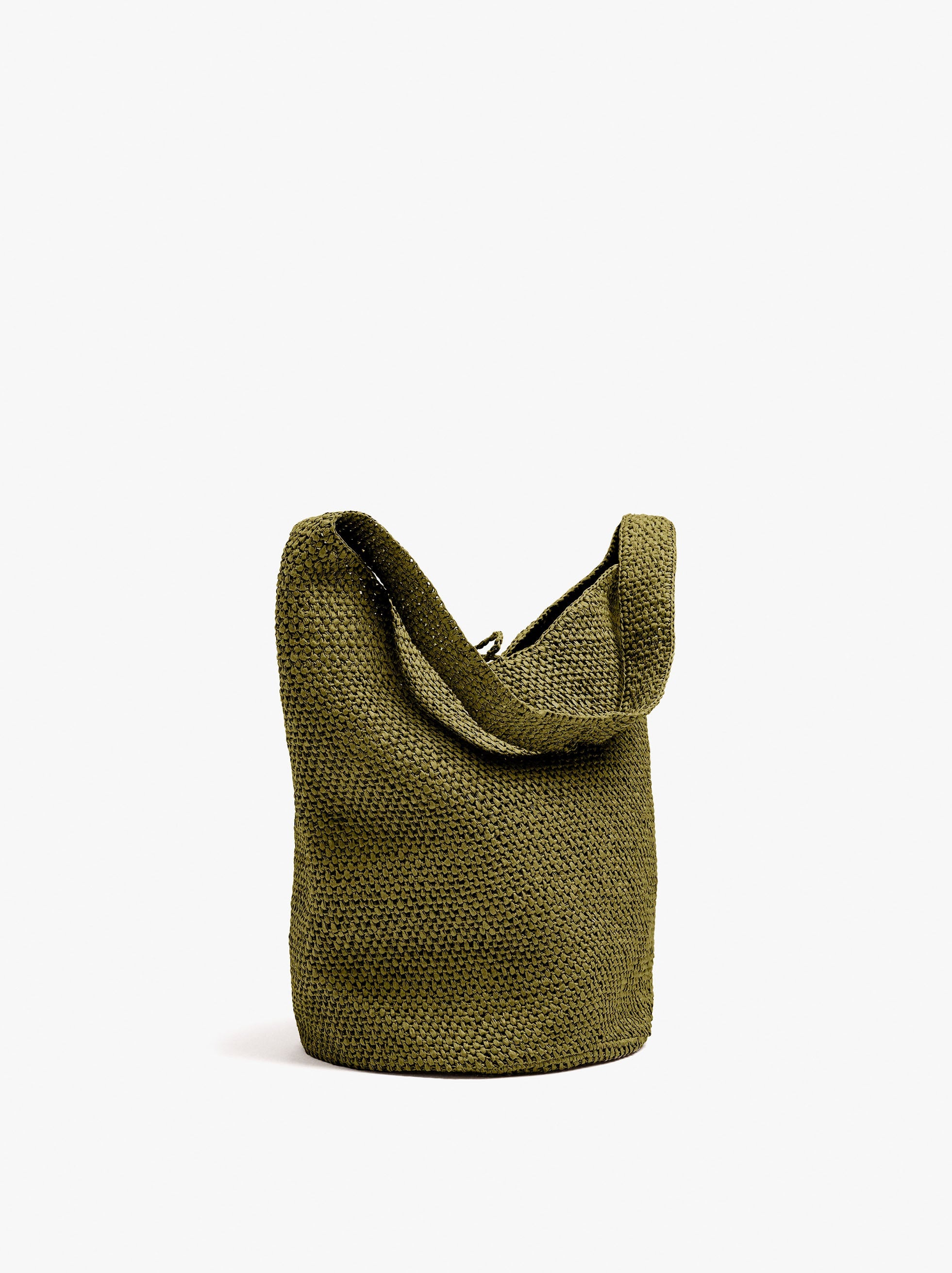 Bolso De Hombro Efecto Rafia