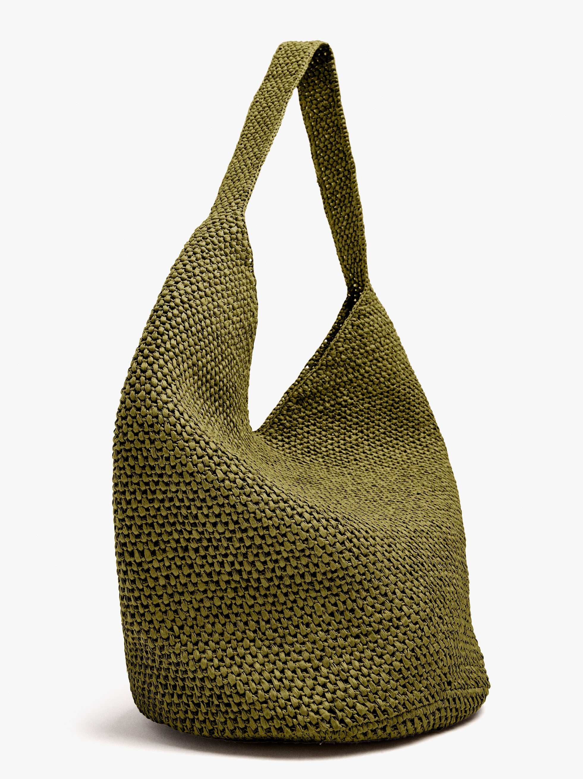 Bolso De Hombro Efecto Rafia