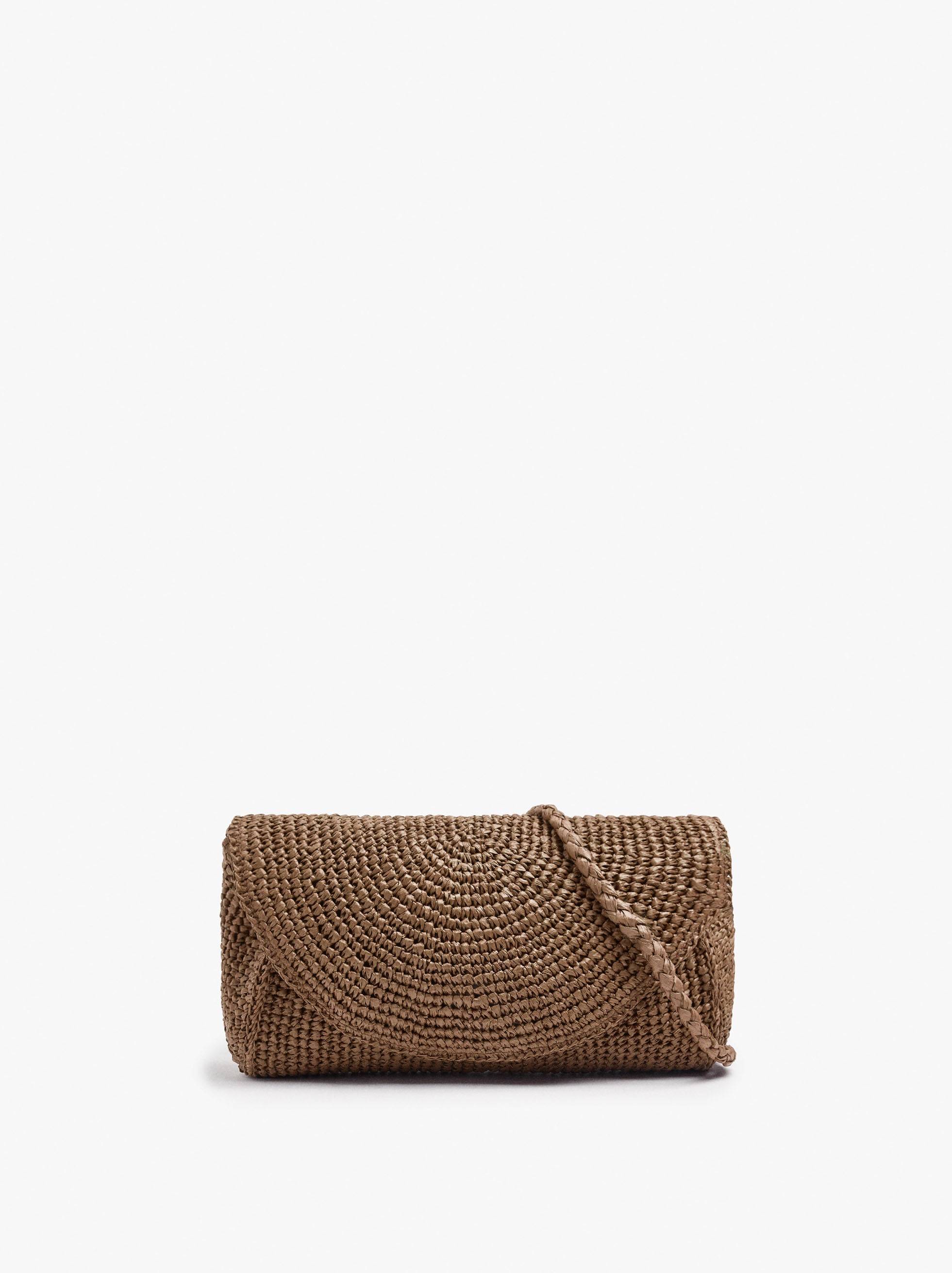Bolso Bandolera Efecto Rafia Con Solapa