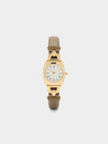 Reloj Ovalado Con Pulsera Efecto Piel