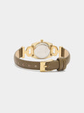 Reloj Ovalado Con Pulsera Efecto Piel
