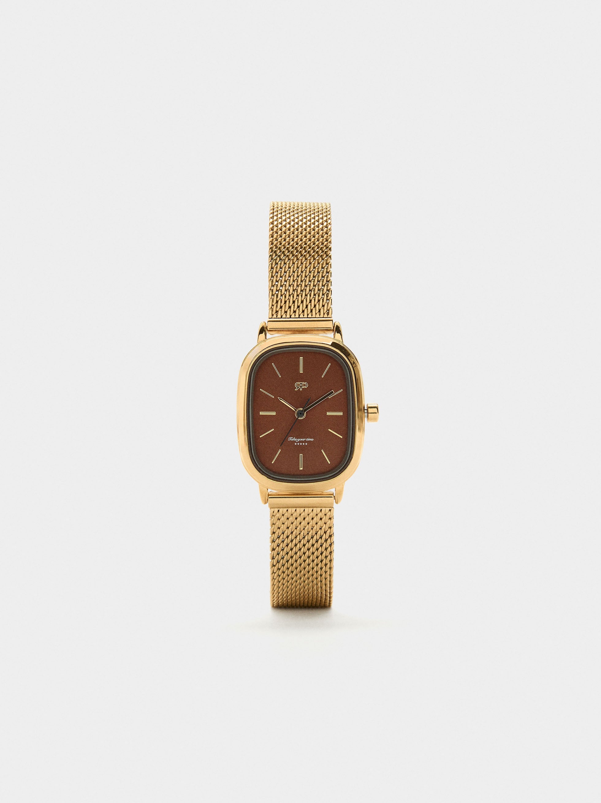 Reloj De Malla Metálica De Acero Inoxidable