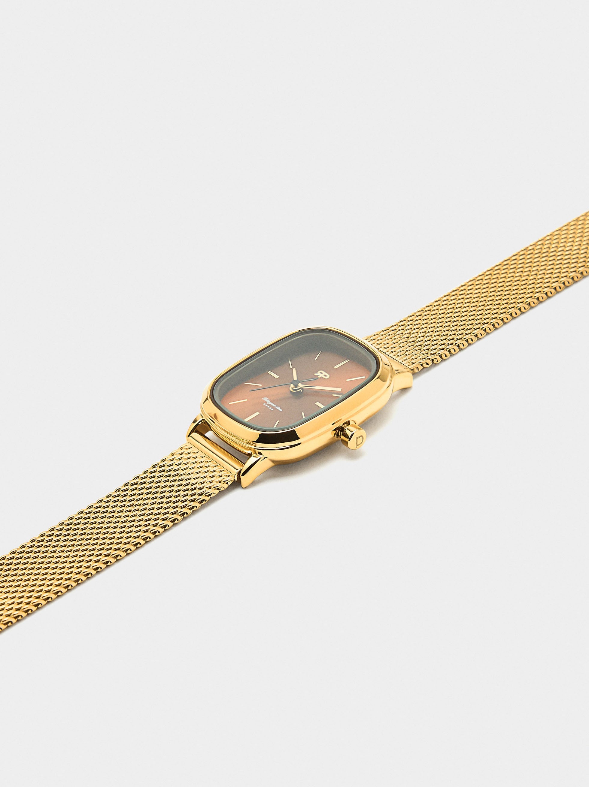 Reloj De Malla Metálica De Acero Inoxidable