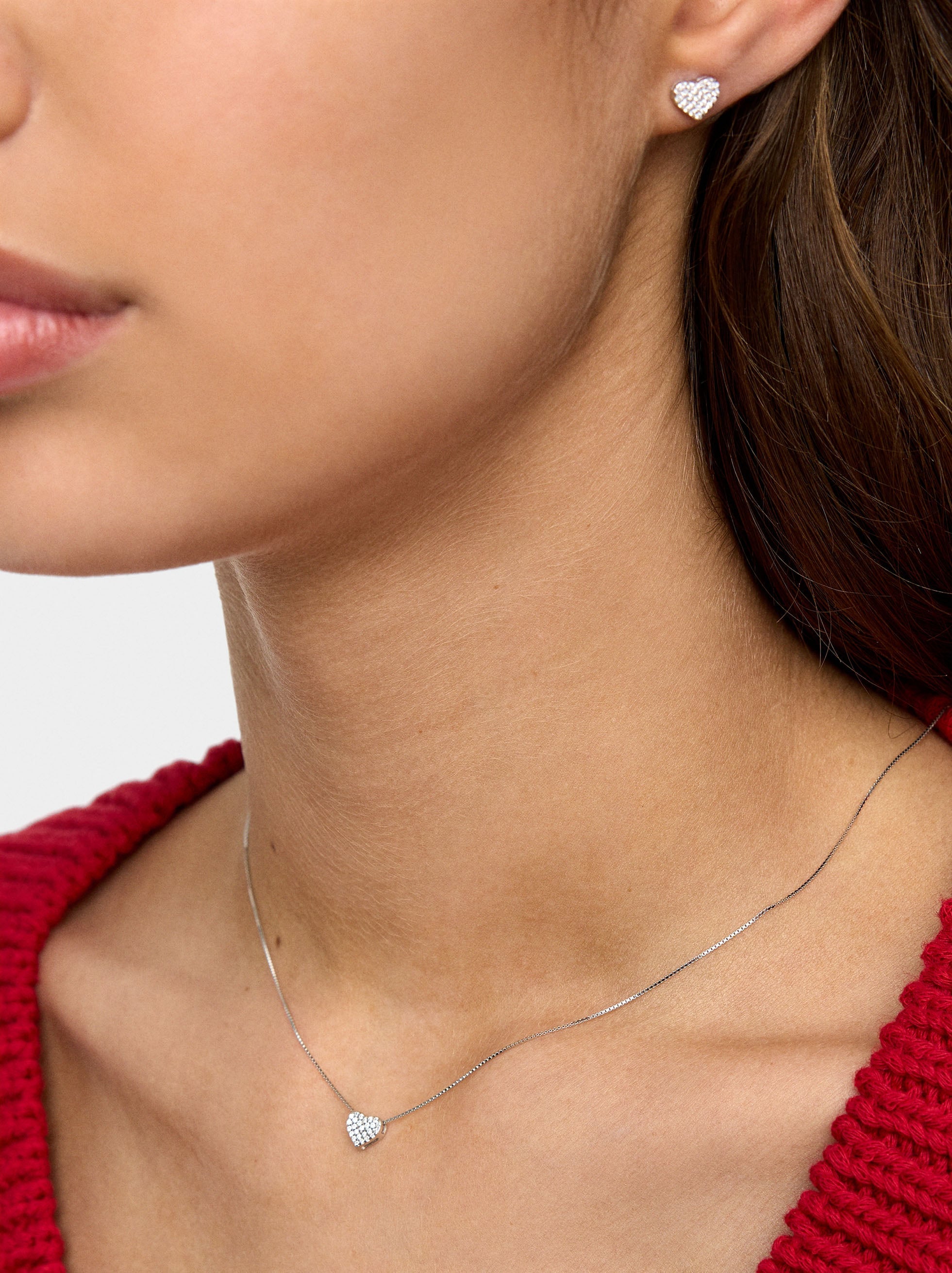Set De Collar Y Pendientes Con Circonitas - Plata De Ley 925